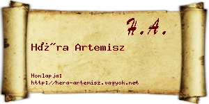 Héra Artemisz névjegykártya